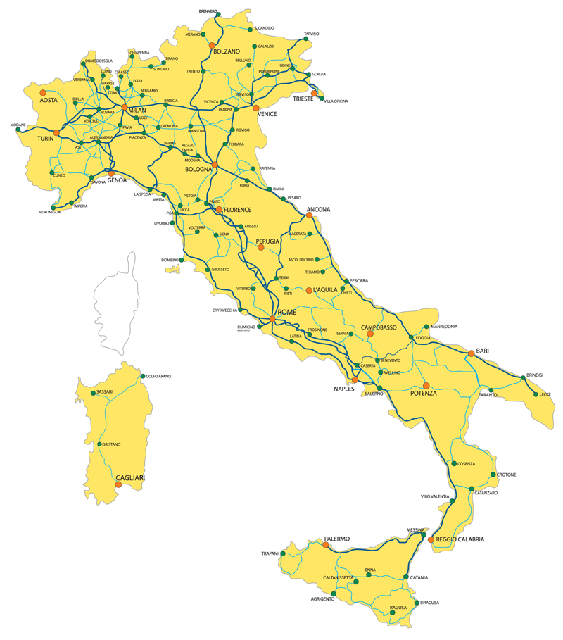 Trains In Italy Map Italy train map | ItaliaRail