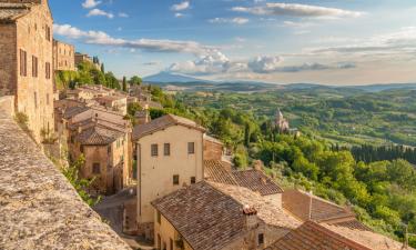 View of the city and tuscan landscape of Montepulciano. Places to see while visiting Rome and Florence.